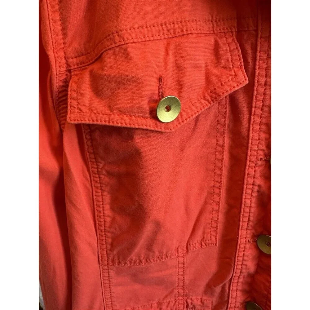 CAbi 727 Taylor‎ Ruffle Back Jacket In Lobster Medium Pockets - Picture 3 of 13